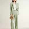 Sacou blazer pentru femei din lână verde salvie Sacou blazer pentru femei din lână verde salvie