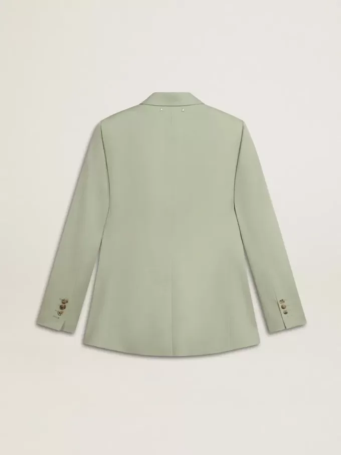 Sacou blazer pentru femei din lână verde salvie Sacou blazer pentru femei din lână verde salvie