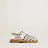 Sandale Maxime Junior din micro-glitter argintiu