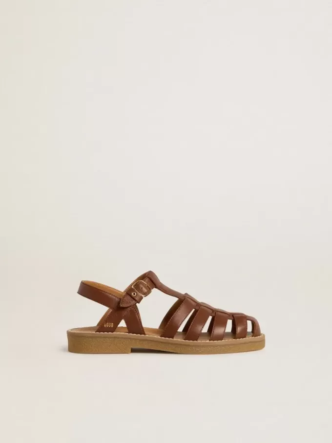 Sandale Maxime Junior din piele maro