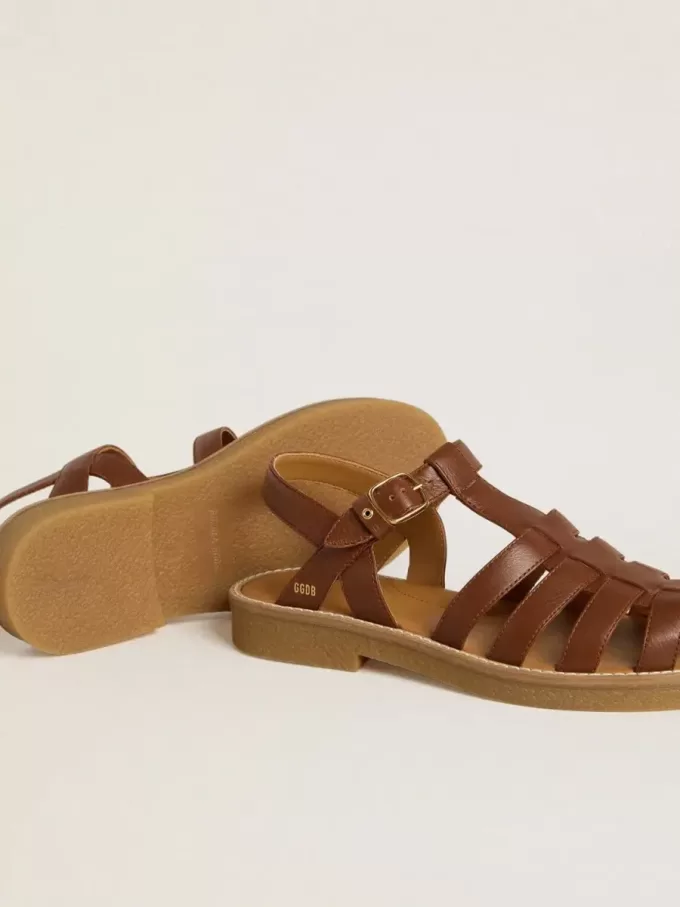 Sandale Maxime Junior din piele maro