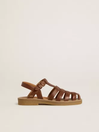Sandale Maxime Young din piele maro