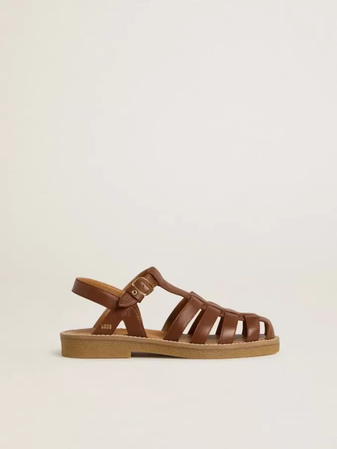 Sandale Maxime Young din piele maro
