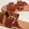 Sandale plate Margaret din piele acoperită cu rășină Sandale plate Margaret din piele acoperită cu rășină