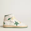 Sky-Star din piele albă cu stea din piele verde Sky-Star din piele albă cu stea din piele verde