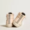 Slide LTD pentru femei din piele nappa roz cu inserții albe în formă de stea și Swarovski Slide LTD pentru femei din piele nappa roz cu inserții albe în formă de stea și Swarovski