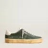 Soul Star din piele de căprioară verde cu călcâi din piele albă ca laptele Soul Star din piele de căprioară verde cu călcâi din piele albă ca laptele