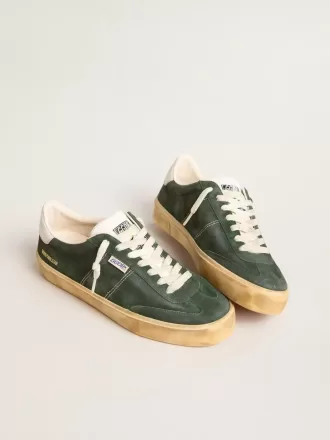 Soul Star din piele de căprioară verde cu călcâi din piele albă ca laptele Soul Star din piele de căprioară verde cu călcâi din piele albă ca laptele