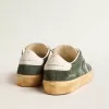 Soul Star din piele de căprioară verde cu călcâi din piele albă ca laptele Soul Star din piele de căprioară verde cu călcâi din piele albă ca laptele