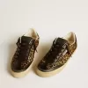 Soul Star din piele de ponei cu imprimeu leopard, cu călcâi și inserții din piele nappa neagră Soul Star din piele de ponei cu imprimeu leopard, cu călcâi și inserții din piele nappa neagră