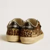 Soul Star din piele de ponei cu imprimeu leopard, cu călcâi și inserții din piele nappa neagră Soul Star din piele de ponei cu imprimeu leopard, cu călcâi și inserții din piele nappa neagră