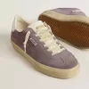 Soul Star pentru femei din piele de căprioară liliac cu călcâi din piele albă Soul Star pentru femei din piele de căprioară liliac cu călcâi din piele albă