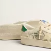 Stardan din piele nappa albă cu stea din piele de culoare crem Stardan din piele nappa albă cu stea din piele de culoare crem
