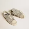 Super-Star din nubuc cu cristale Swarovski și stea din piele de căprioară gri gheață Super-Star din nubuc cu cristale Swarovski și stea din piele de căprioară gri gheață