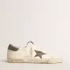 Super-Star din piele nappa cu stea și călcâi din piele de căprioară gri Super-Star din piele nappa cu stea și călcâi din piele de căprioară gri