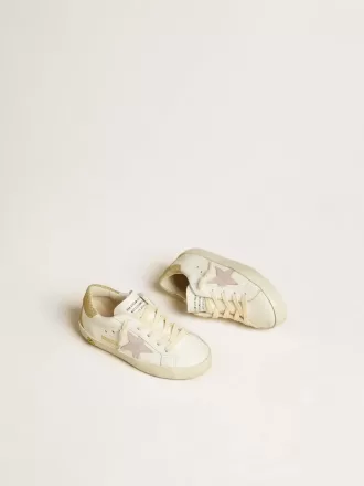 Super-Star Junior cu stea din piele liliac și călcâi cu glitter Super-Star Junior cu stea din piele liliac și călcâi cu glitter