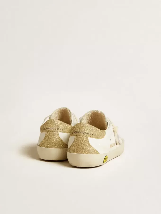 Super-Star Junior cu stea din piele liliac și călcâi cu glitter Super-Star Junior cu stea din piele liliac și călcâi cu glitter
