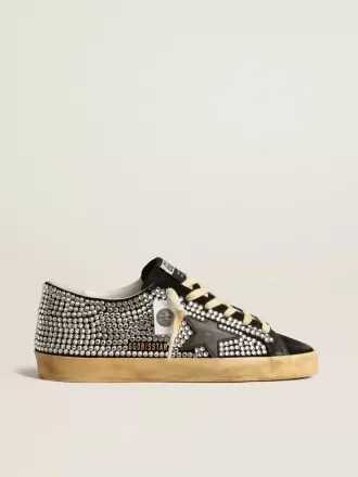 Super-Star LTD cu cristale Swarovski și stea din piele neagră