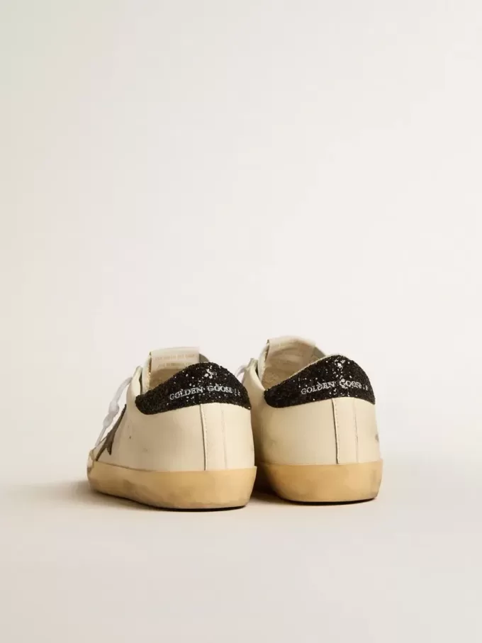 Super-Star LTD cu stea din piele laminată și talpă cu glitter negru