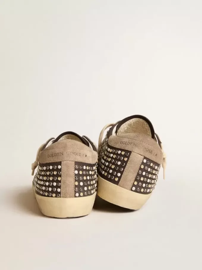 Super-Star LTD din nubuc gri cu perle Swarovski și stea din piele de căprioară Super-Star LTD din nubuc gri cu perle Swarovski și stea din piele de căprioară