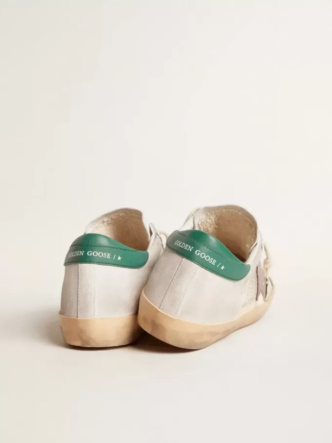 Super-Star LTD din piele de căprioară cu stea din piele roz și călcâi verde