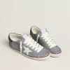 Super-Star LTD din piele nubuc albastru deschis, cu stea din piele albă și călcâi din piele maro Super-Star LTD din piele nubuc albastru deschis, cu stea din piele albă și călcâi din piele maro