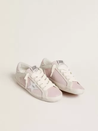 Super-Star LTD din piele roz cu stea din piele argintie și călcâi din piele roz