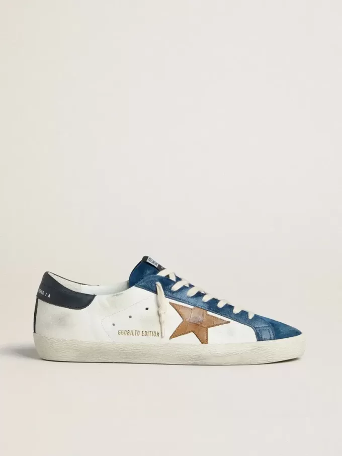 Super-Star LTD pentru bărbați, cu stea din piele cu imprimeu crocodil de culoare tutun și călcâi din piele neagră Super-Star LTD pentru bărbați, cu stea din piele cu imprimeu crocodil de culoare tutun și călcâi din piele neagră