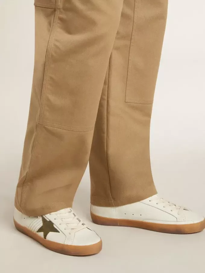 Super-Star LTD pentru bărbați, cu stea și călcâi din nubuc verde militar Super-Star LTD pentru bărbați, cu stea și călcâi din nubuc verde militar
