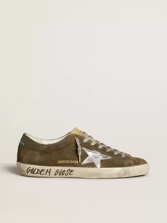 Super-Star LTD pentru bărbați din piele de căprioară cu stea din piele metalică și călcâi din piele Super-Star LTD pentru bărbați din piele de căprioară cu stea din piele metalică și călcâi din piele