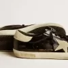 Super-Star LTD pentru bărbați, din piele lăcuită neagră, cu stea din piele de căprioară și bandă pe călcâi Super-Star LTD pentru bărbați, din piele lăcuită neagră, cu stea din piele de căprioară și bandă pe călcâi