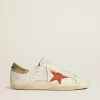 Super-Star LTD pentru bărbați din piele nappa cu stea din piele portocalie și călcâi din piele de căprioară de culoare tutun Super-Star LTD pentru bărbați din piele nappa cu stea din piele portocalie și călcâi din piele de căprioară de culoare tutun