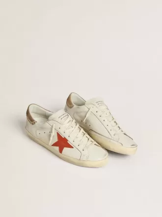 Super-Star LTD pentru bărbați din piele nappa cu stea din piele portocalie și călcâi din piele de căprioară de culoare tutun Super-Star LTD pentru bărbați din piele nappa cu stea din piele portocalie și călcâi din piele de căprioară de culoare tutun