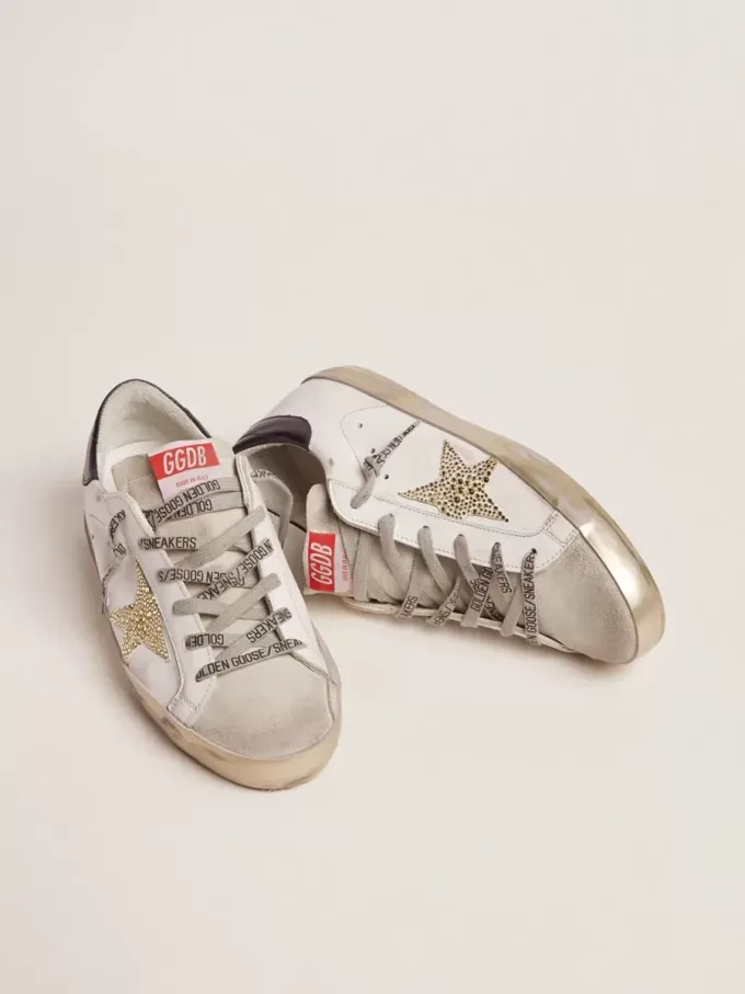 Super-Star LTD pentru femei, cu bandă albastră pe călcâi și stea din cristal Swarovski Super-Star LTD pentru femei, cu bandă albastră pe călcâi și stea din cristal Swarovski