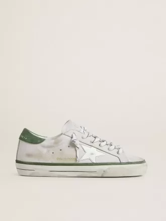 Super-Star LTD pentru femei, cu stea din piele albă și călcâi din piele de căprioară verde