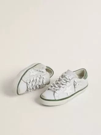 Super-Star LTD pentru femei, cu stea din piele albă și călcâi din piele de căprioară verde
