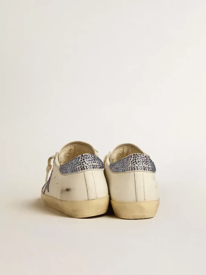 Super-Star LTD pentru femei, cu stea din piele întoarsă și călcâi cu cristale Swarovski Super-Star LTD pentru femei, cu stea din piele întoarsă și călcâi cu cristale Swarovski