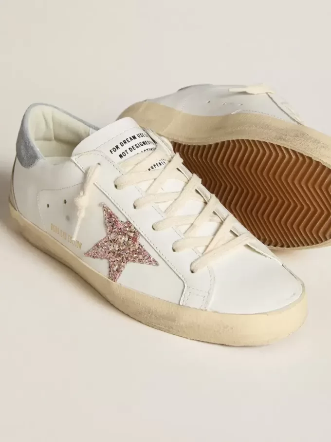 Super-Star LTD pentru femei, cu stea multicoloră strălucitoare și călcâi din piele de căprioară Super-Star LTD pentru femei, cu stea multicoloră strălucitoare și călcâi din piele de căprioară