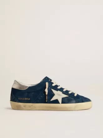 Super-Star LTD pentru femei, din piele de căprioară albastră cu stea albă