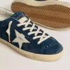 Super-Star LTD pentru femei, din piele de căprioară albastră cu stea albă