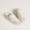 Super-Star LTD pentru femei, din piele de căprioară, cu cristale Swarovski și stea din piele gri-gheață Super-Star LTD pentru femei, din piele de căprioară, cu cristale Swarovski și stea din piele gri-gheață