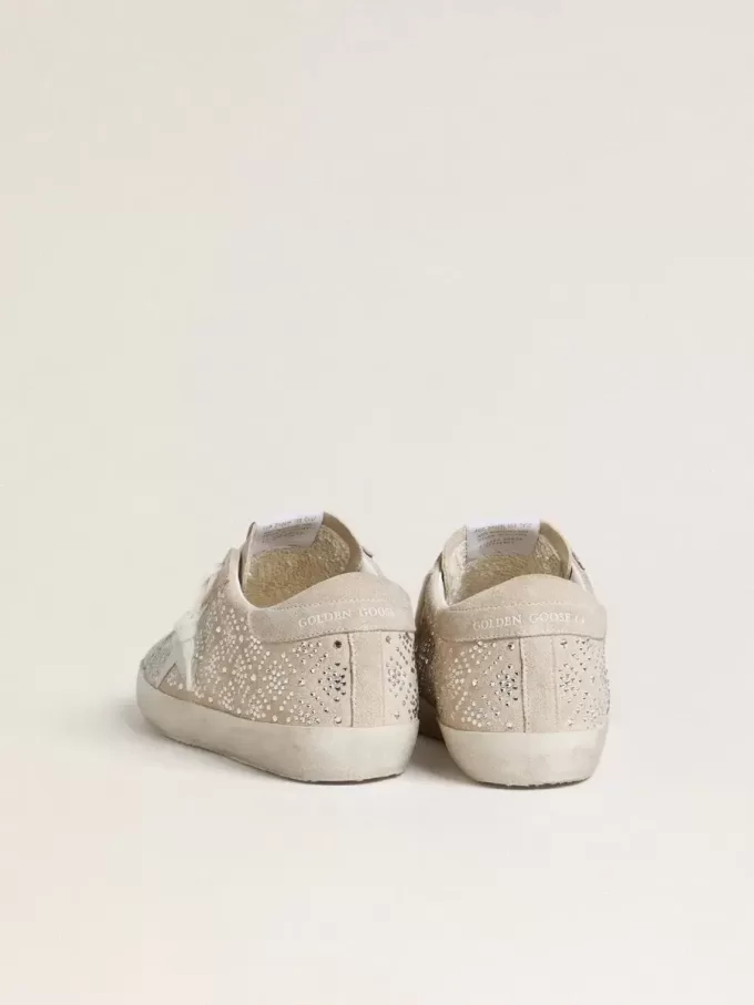 Super-Star LTD pentru femei, din piele de căprioară, cu cristale Swarovski și stea din piele gri-gheață Super-Star LTD pentru femei, din piele de căprioară, cu cristale Swarovski și stea din piele gri-gheață