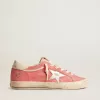 Super-Star LTD pentru femei, din piele de căprioară roșie, cu stea argintie și talpă din piele Super-Star LTD pentru femei, din piele de căprioară roșie, cu stea argintie și talpă din piele