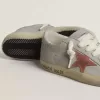 Super-Star LTD pentru femei, din piele gri cu stea din piele de căprioară roșu cărămiziu
