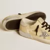Super-Star LTD pentru femei, din piele întoarsă, cu stea strălucitoare și călcâi din piele Super-Star LTD pentru femei, din piele întoarsă, cu stea strălucitoare și călcâi din piele