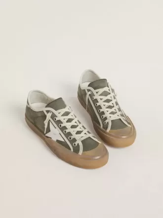 Super-Star LTD pentru femei, din pânză verde cu stea din piele albă