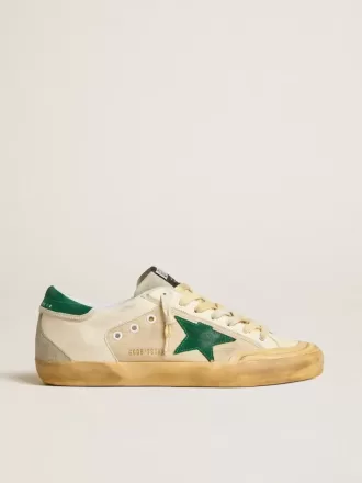 Super-Star Penstar pentru bărbați, din piele nappa și nailon, cu stea și călcâi din piele de căprioară verde Super-Star Penstar pentru bărbați, din piele nappa și nailon, cu stea și călcâi din piele de căprioară verde