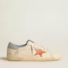 Super-Star pentru bărbați, cu stea cu imprimeu crocodil și talpă argintie-albastră Super-Star pentru bărbați, cu stea cu imprimeu crocodil și talpă argintie-albastră