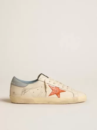 Super-Star pentru bărbați, cu stea cu imprimeu crocodil și talpă argintie-albastră Super-Star pentru bărbați, cu stea cu imprimeu crocodil și talpă argintie-albastră