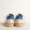 Super-Star pentru bărbați, cu stea perforată și călcâi din piele de căprioară albastră Super-Star pentru bărbați, cu stea perforată și călcâi din piele de căprioară albastră